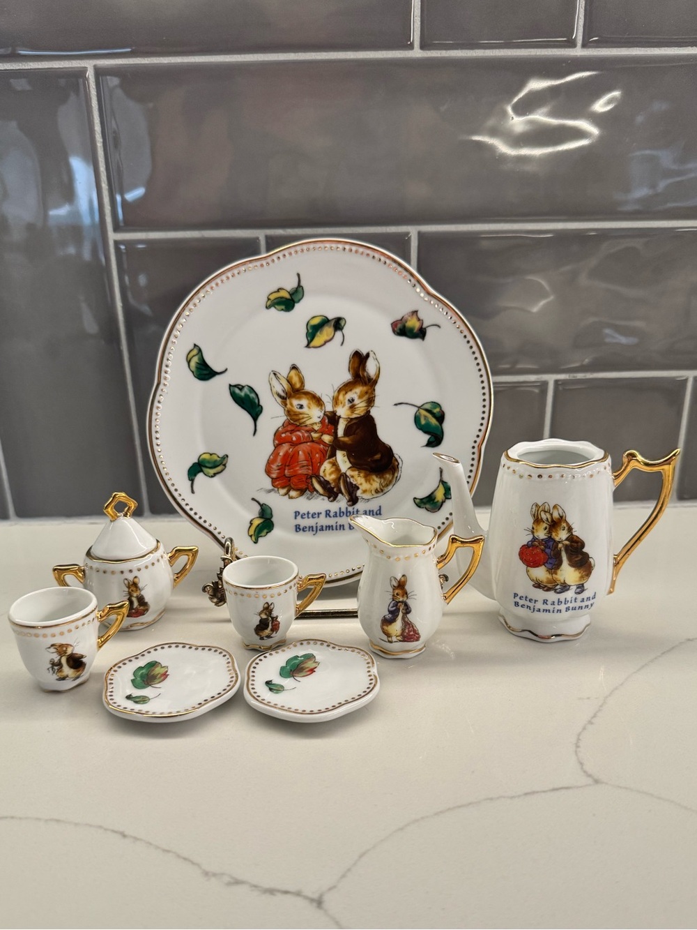Peter Rabbit & Benjamin Bunny Miniature Tea Set